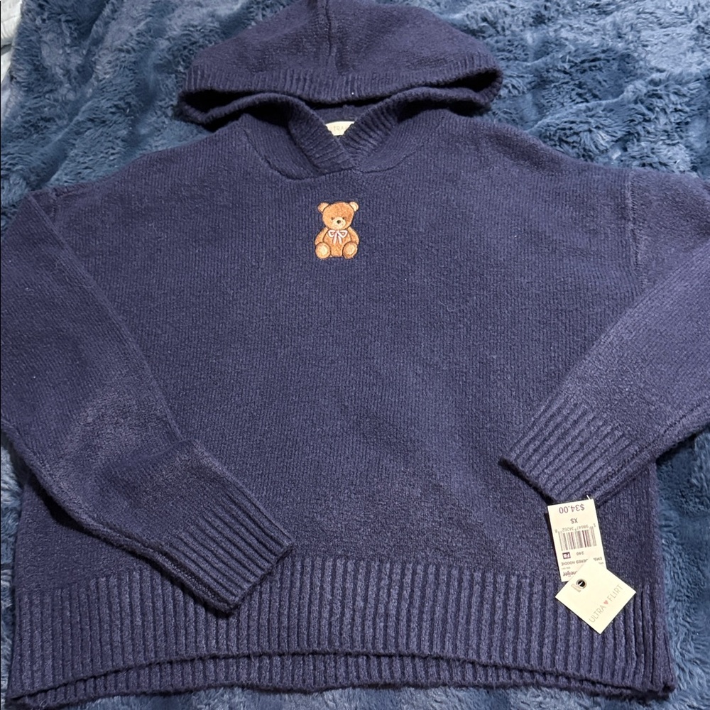 Ultra Flirt Blue Hoodie with Bear Design